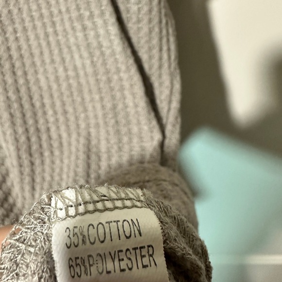 MIHOLL Waffle Knit Button Up Top Dolman Short Sleeve Boho Slouchy Gray Purple‎ S - Picture 3 of 4